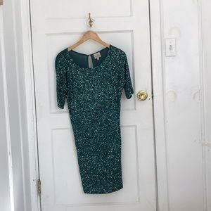 Loiza green sequin midi dress